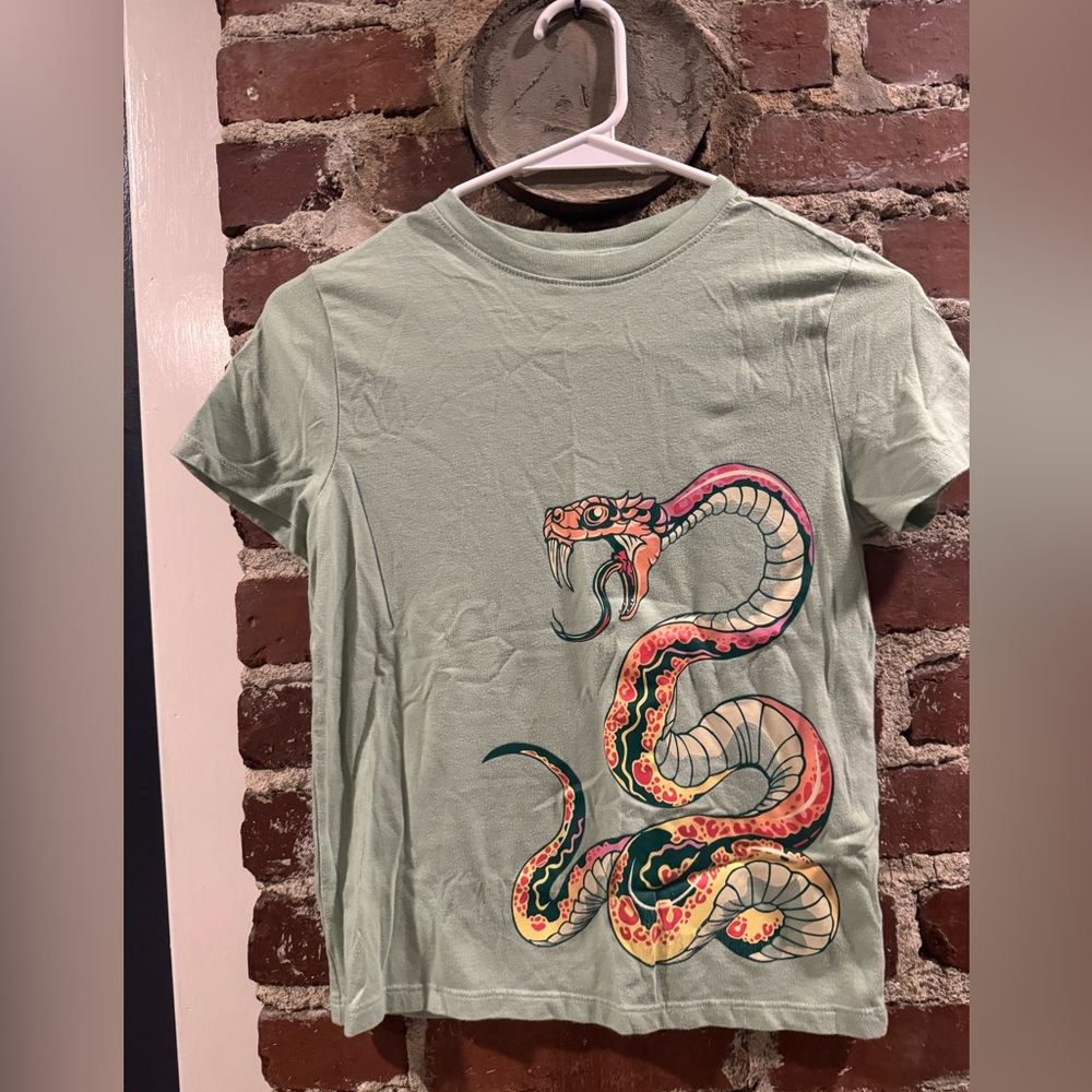 Cat & Jack Sage Green Snake Tee